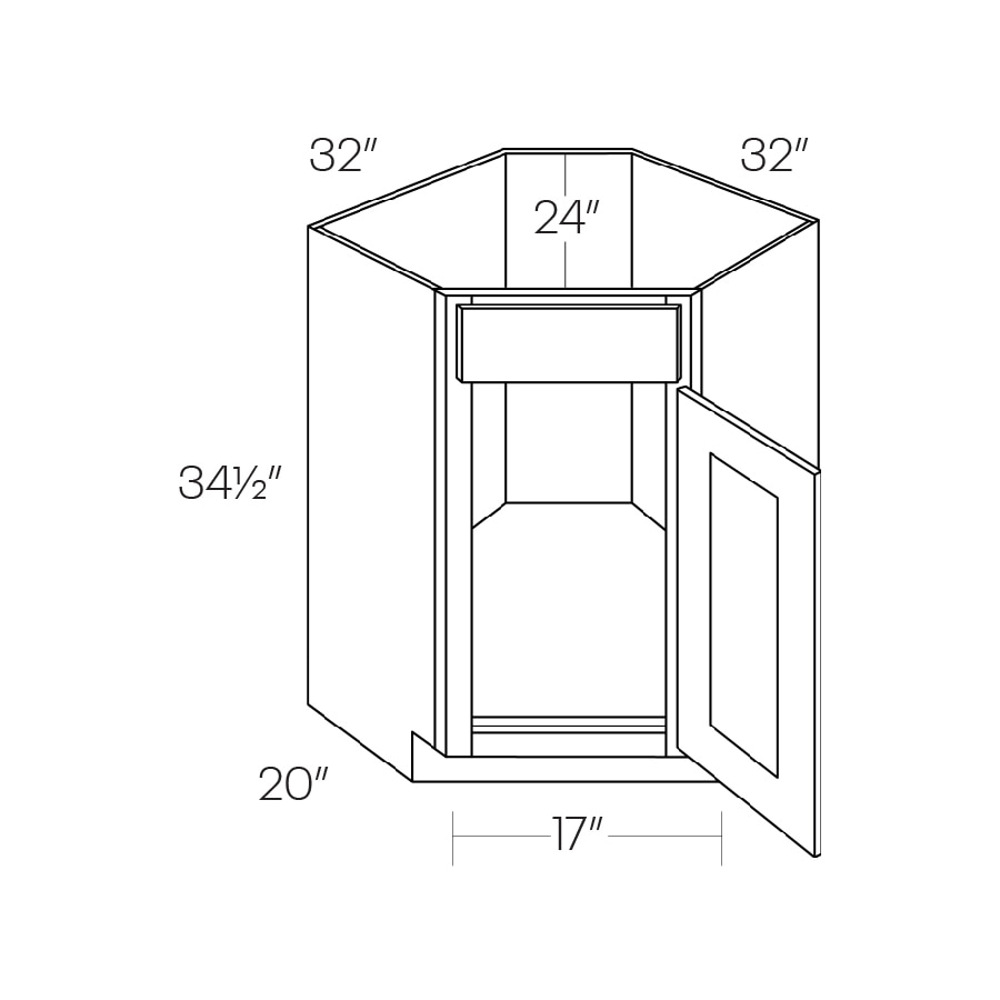 Elegant Diagonal Corner Sink Base Cabinet