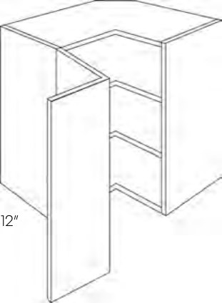 Highland Square Corner Wall Cabinet