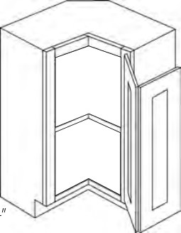 Luxor Square Corner Easy Reach Base Cabinet, Left