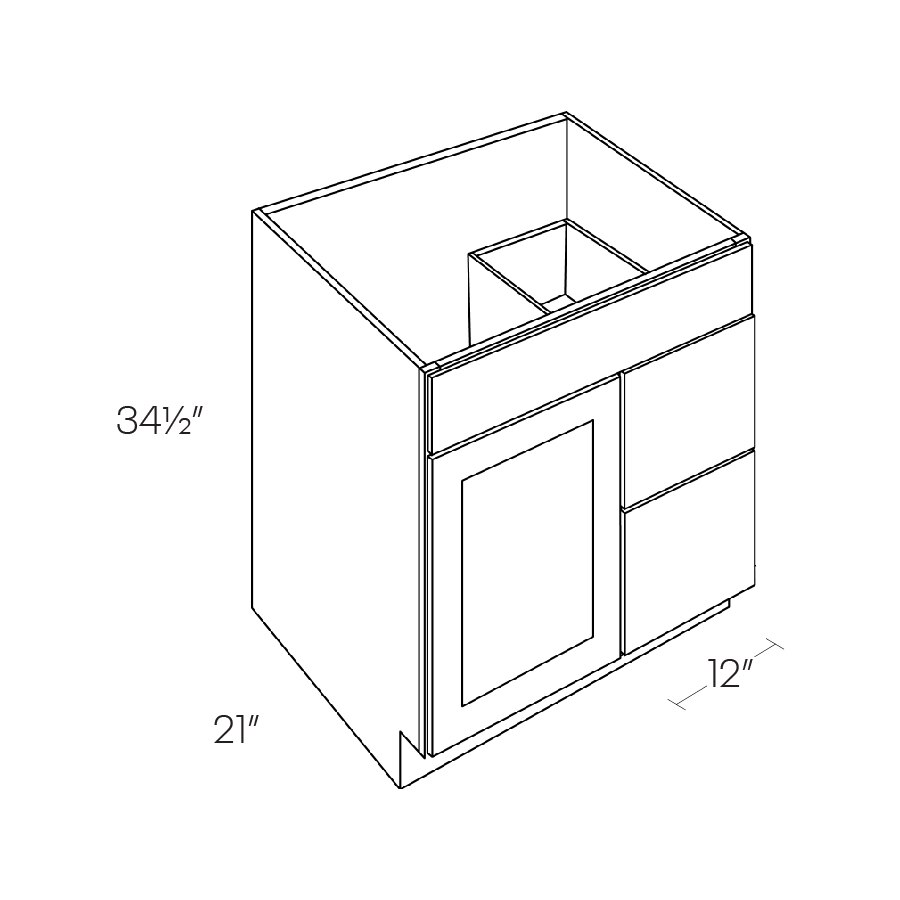 Luxor Vanity Base Cabinet - V24DR