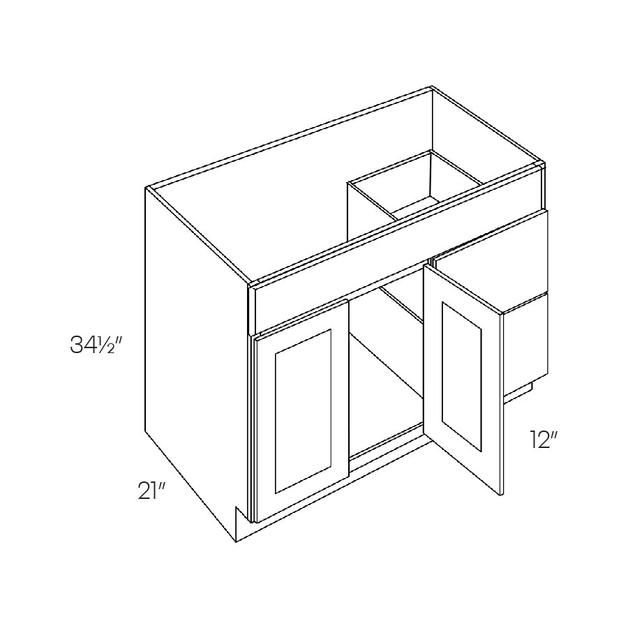 Luxor Vanity Base Cabinet, Left Drawers - V42DL