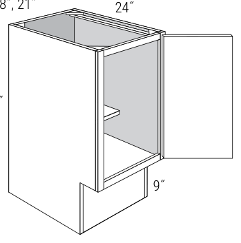 Dover 15" Base Cabinet (1 Door) - ADA-BF15