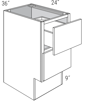Dover 15" Drawer Base Cabinet (2 Drawers) - ADA-DB15
