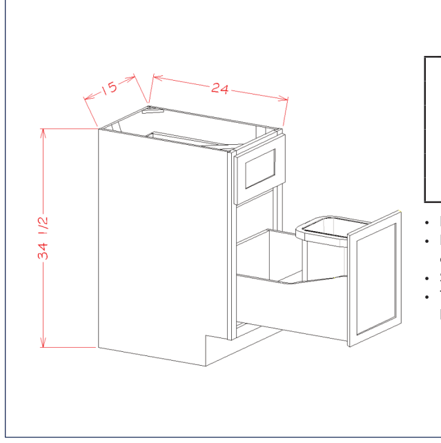 US Cabinet Depot Haven Base Kit Single Trash Can Pullout - B15TCPO