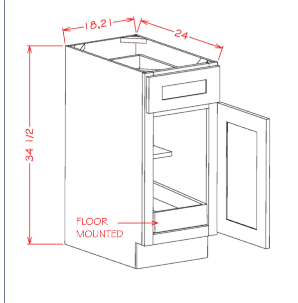 US Cabinet Depot Haven Base One Rollout Shelf Kit - B181RS
