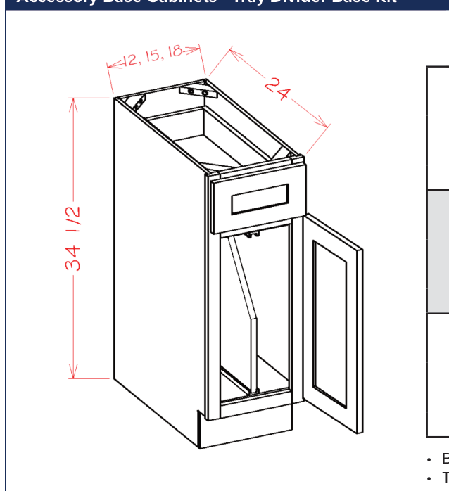 US Cabinet Depot Haven Base Tray Divider Kit - B18TD