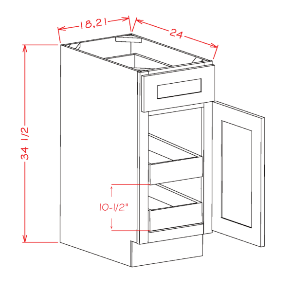 US Cabinet Depot Haven Base One Rollout Shelf Kit - B211RS