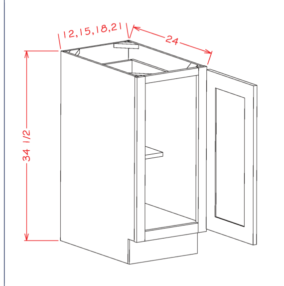 US Cabinet Depot Haven Full Height Single Door Base - B21FH