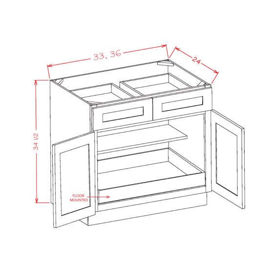US Cabinet Depot Haven Base One Rollout Shelf Kit - B331RS
