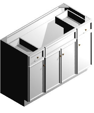 Vanity Sink Base – 48" with Drawers
